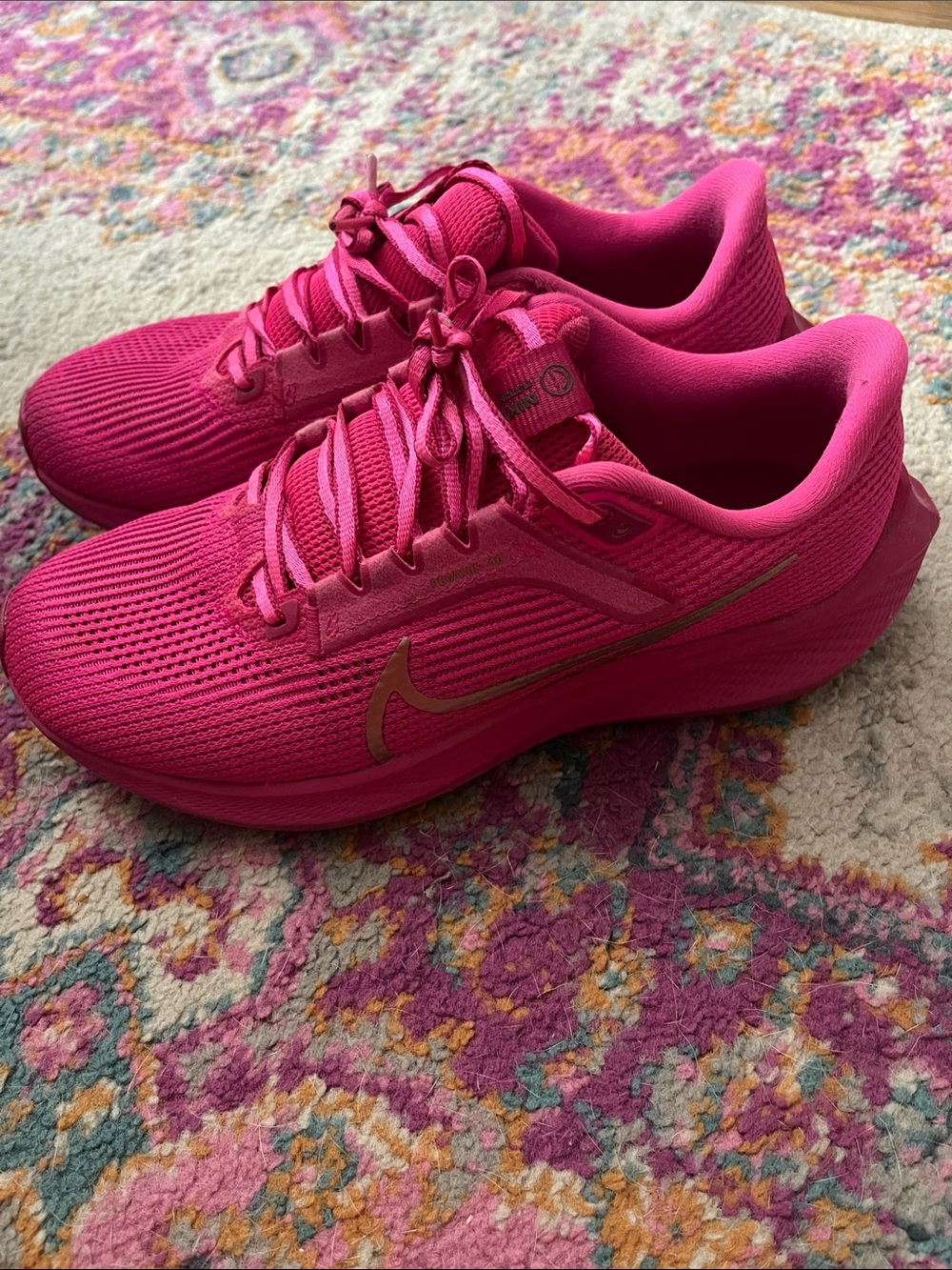 Nike Air Zoom Pegasus 40 Fierce Pink Gold Running Shoes Women’s Size 7
